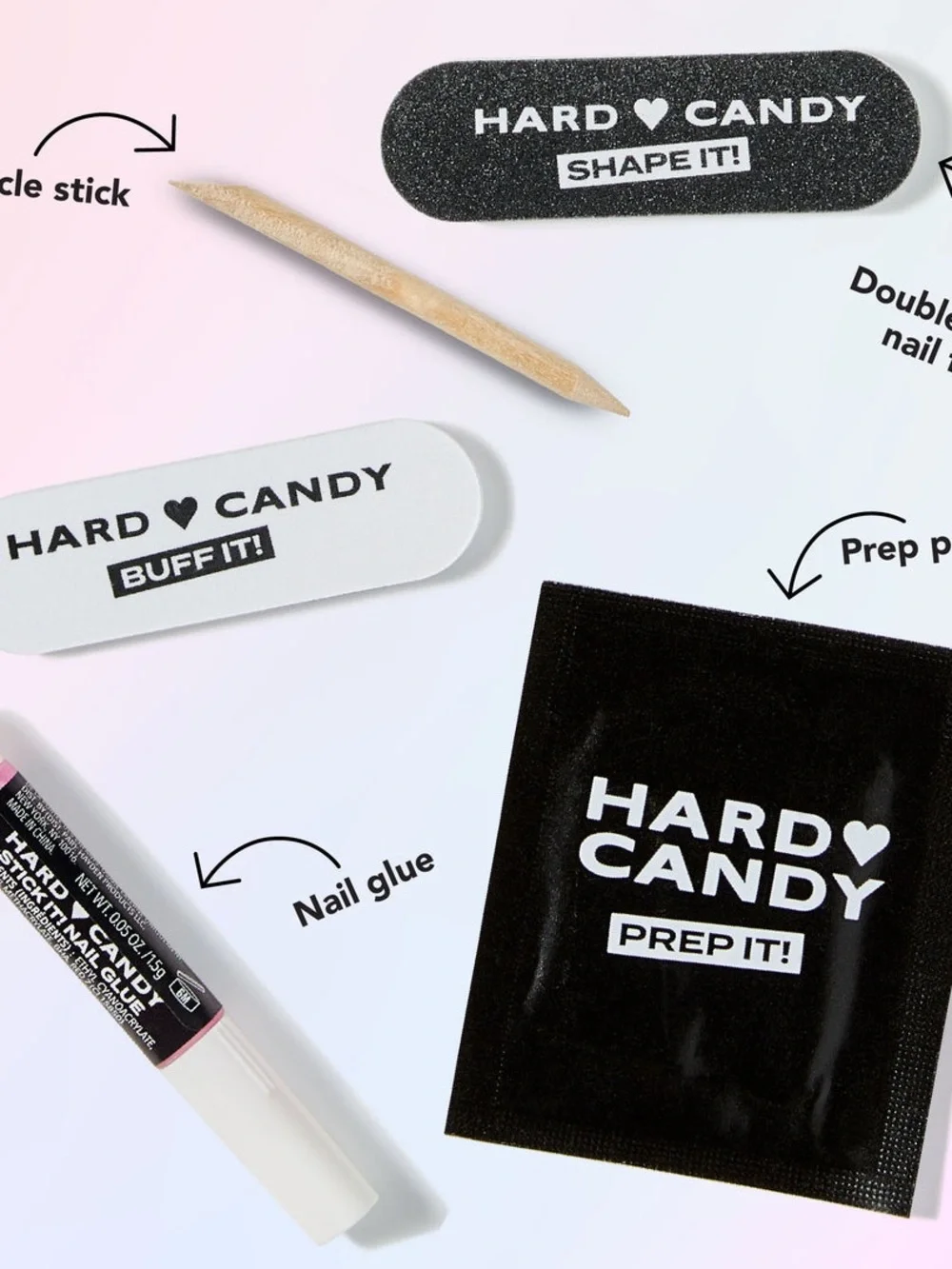 Hard Candy Pink Press-On Nail Set - 24 Round Gel Shine Nails